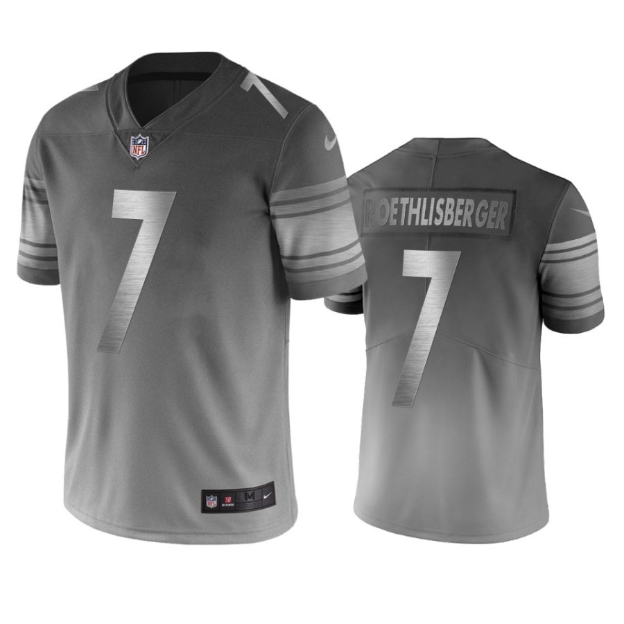 steelers ben roethlisberger silver gray city edition jersey