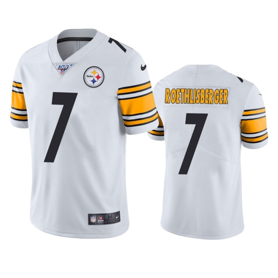 steelers ben roethlisberger white limited 100th season jersey