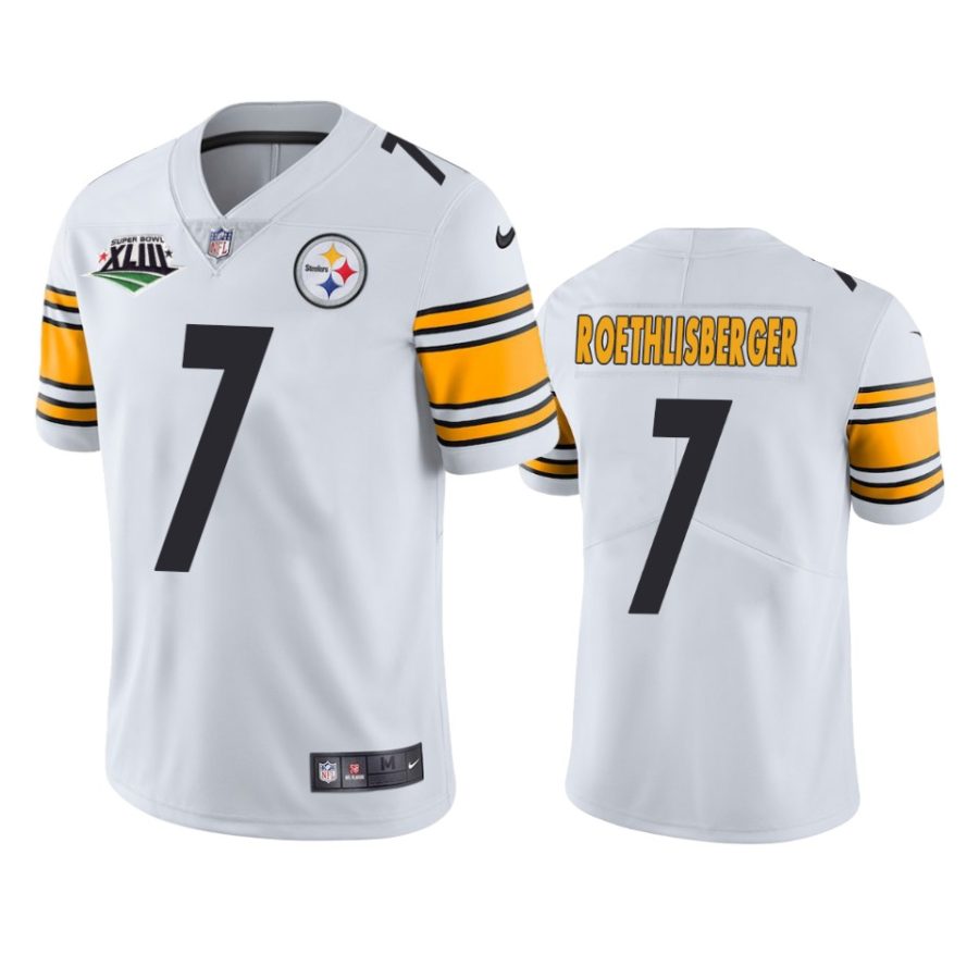 steelers ben roethlisberger white super bowl xliii patch jersey