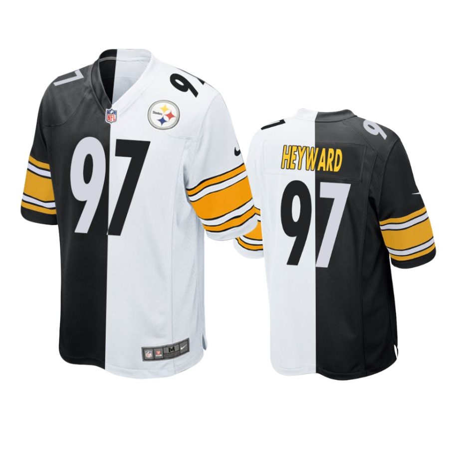 steelers cameron heyward black white split two tone jersey