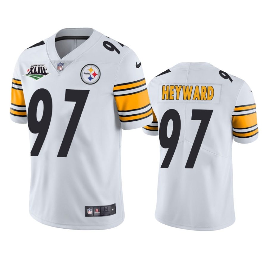 steelers cameron heyward white super bowl xliii patch jersey