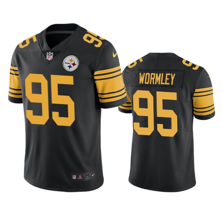 steelers chris wormley black color rush limited jersey