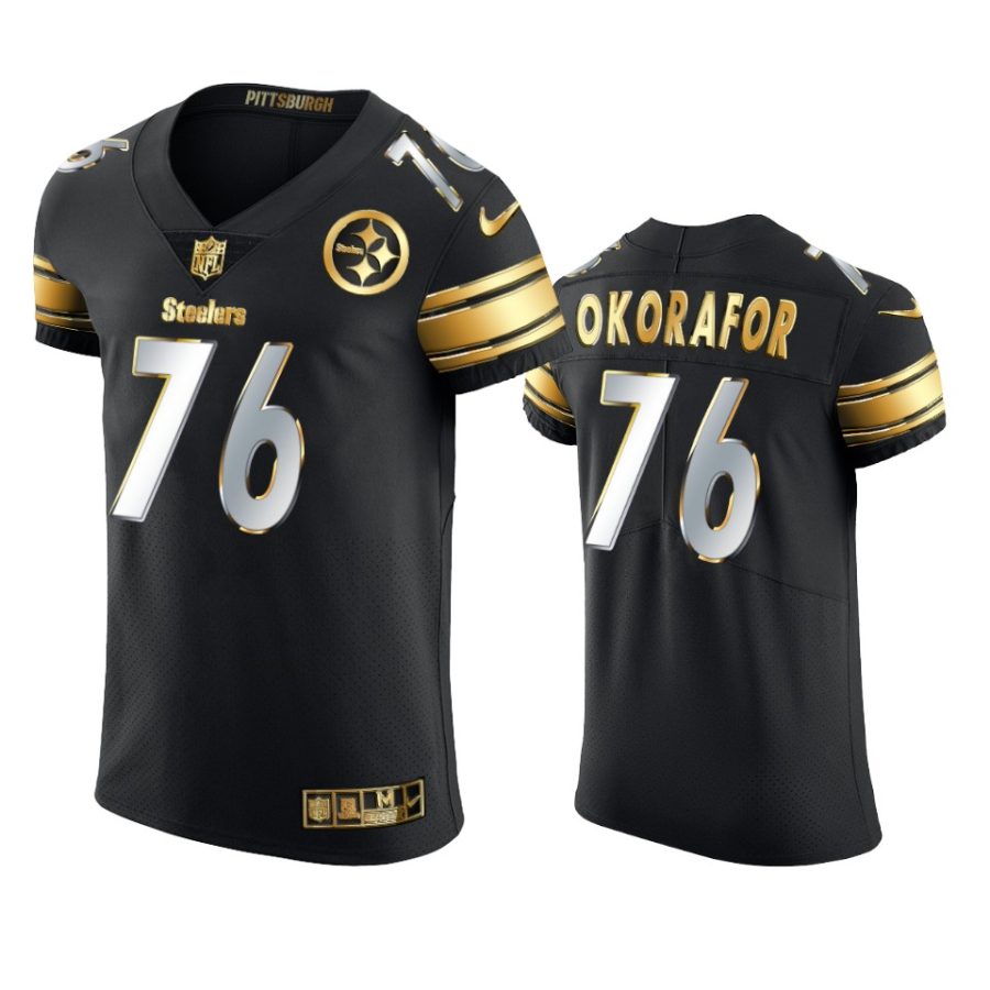 steelers chukwuma okorafor black 2020 21 golden edition elite jersey