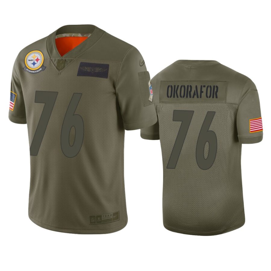 steelers chukwuma okorafor camo limited 2019 salute to service jersey