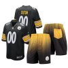 steelers custom black game shorts jersey