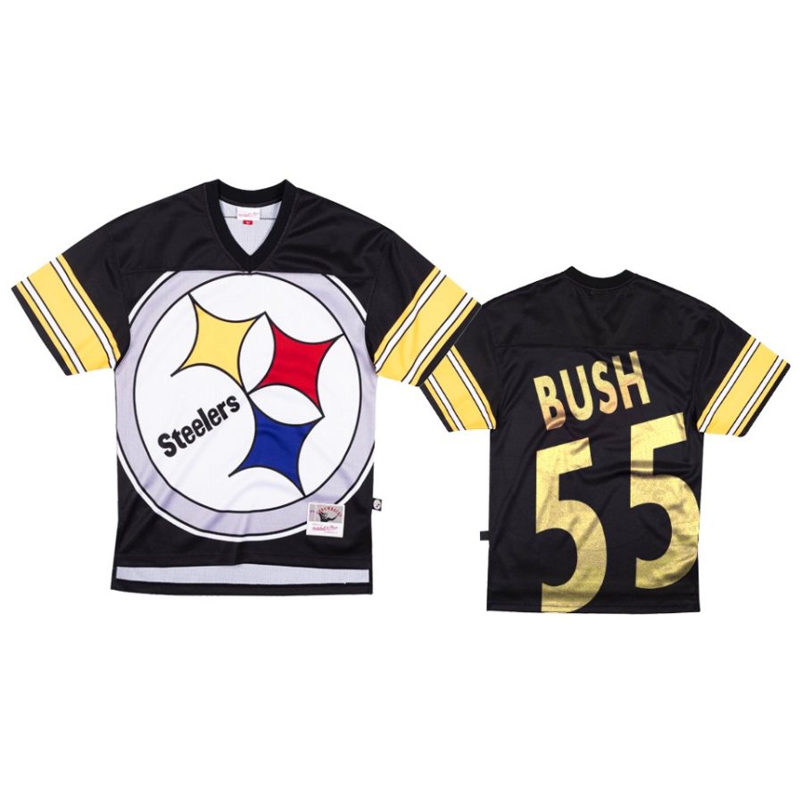 steelers devin bush black big face jersey