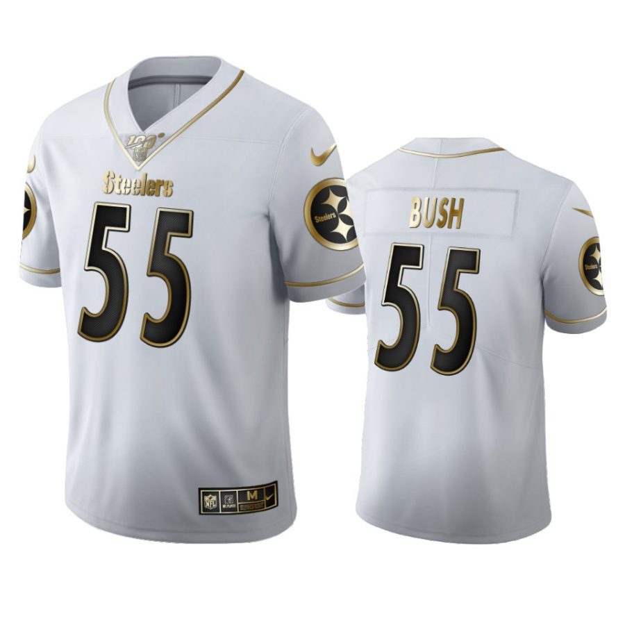 steelers devin bush white golden edition 100th season jersey