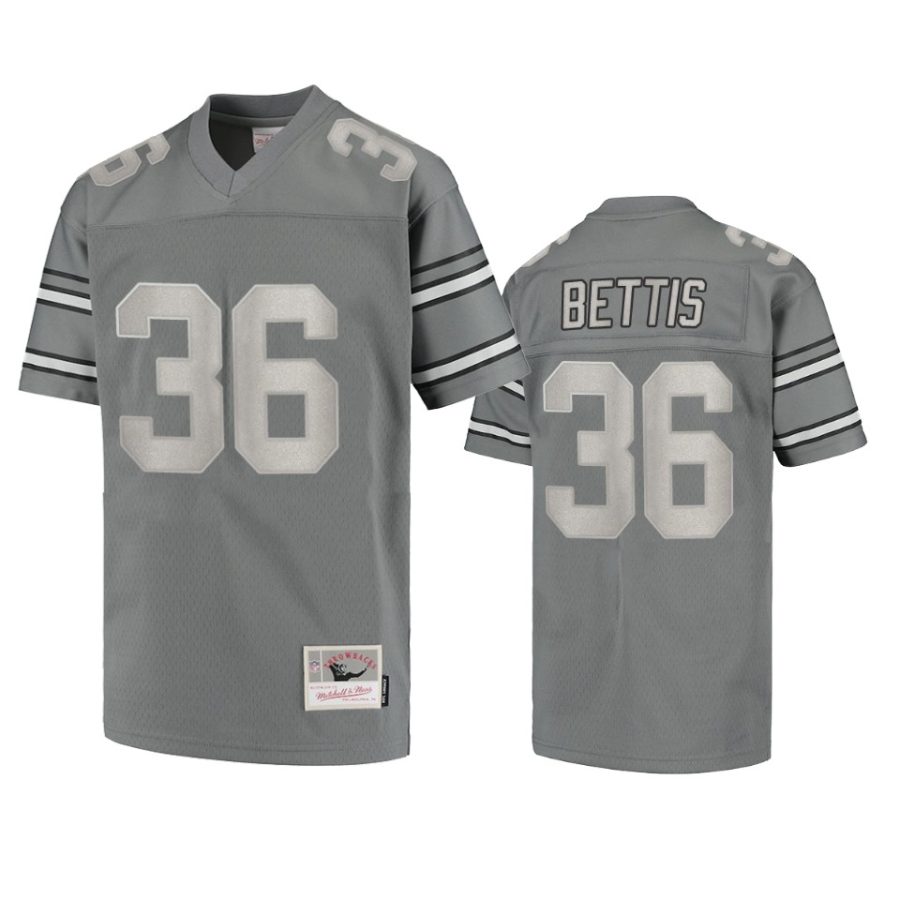 steelers jerome bettis charcoal metal replica jersey