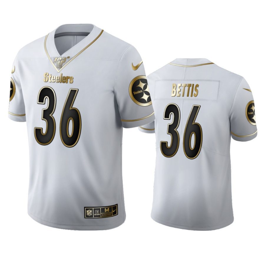 steelers jerome bettis white golden edition 100th season jersey