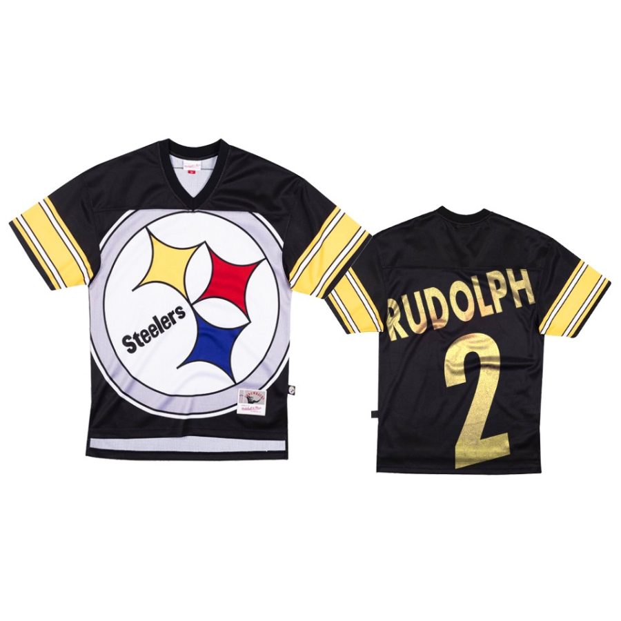 steelers mason rudolph black big face jersey