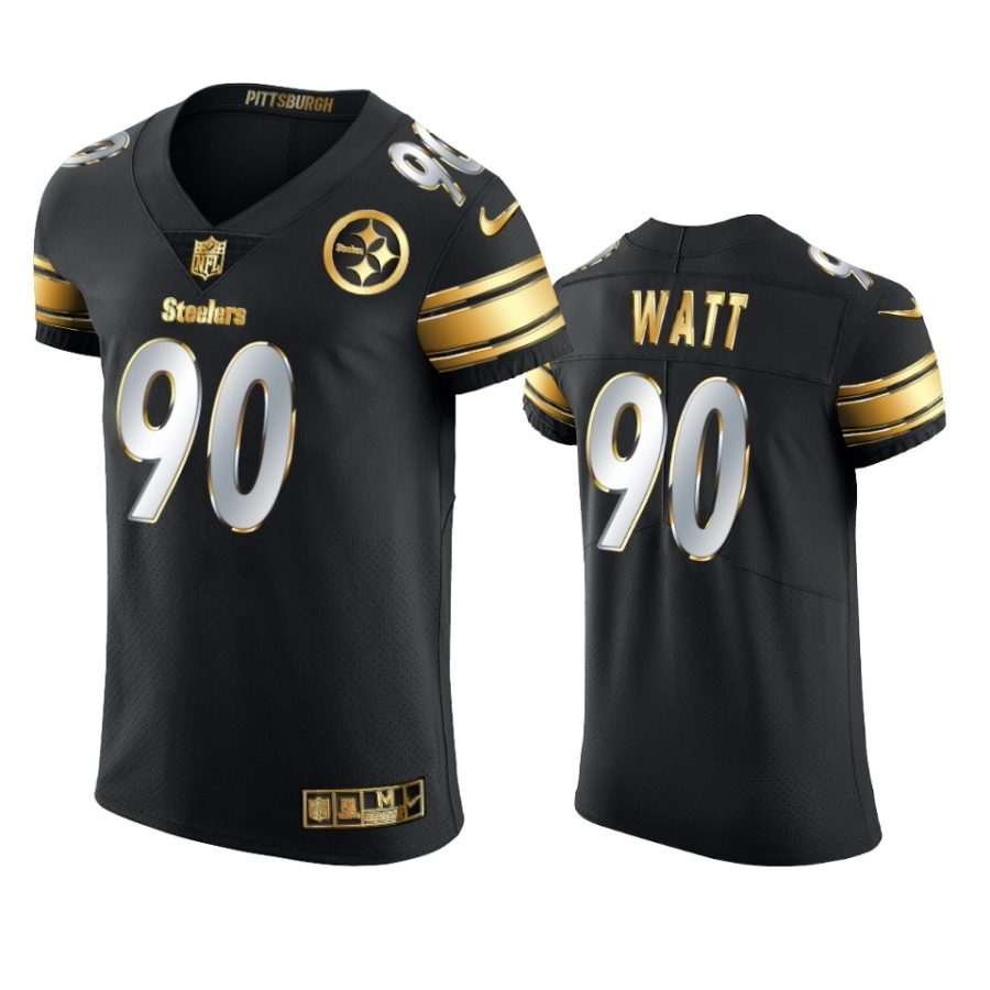 steelers t.j. watt black 2020 21 golden edition elite jersey