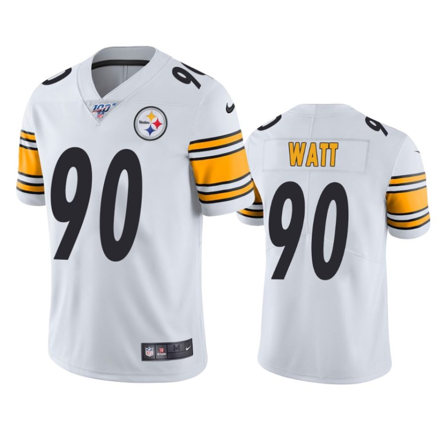 steelers t.j. watt white limited 100th season jersey