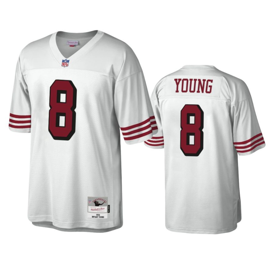 steve young 49ers white legacy replica throwback jersey