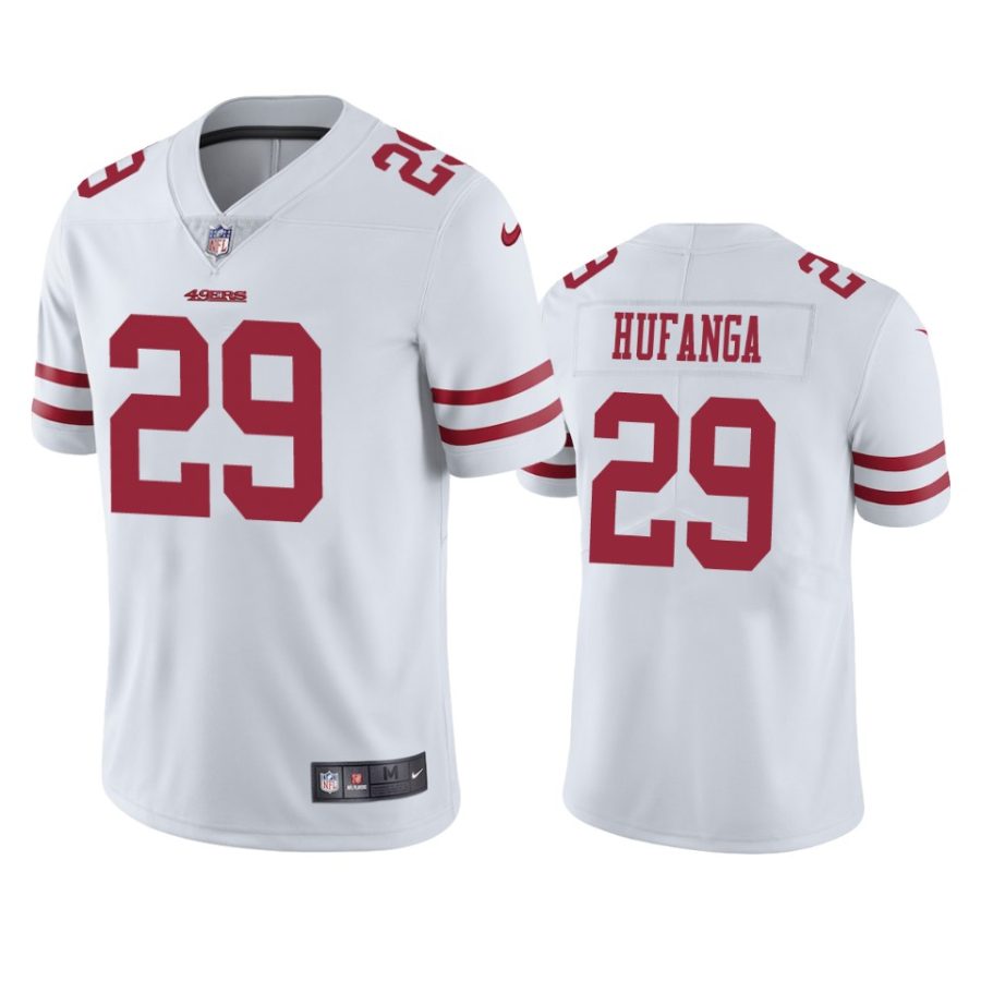 talanoa hufanga 49ers white vapor jersey