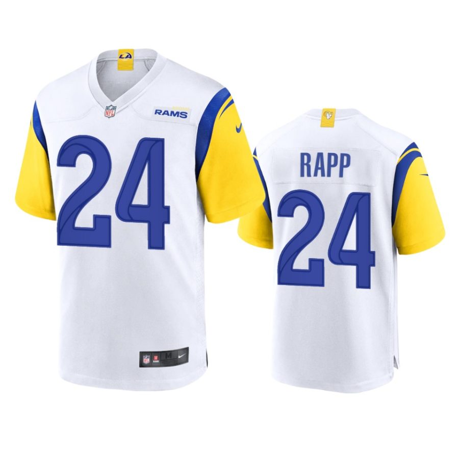 taylor rapp rams white alternate game jersey