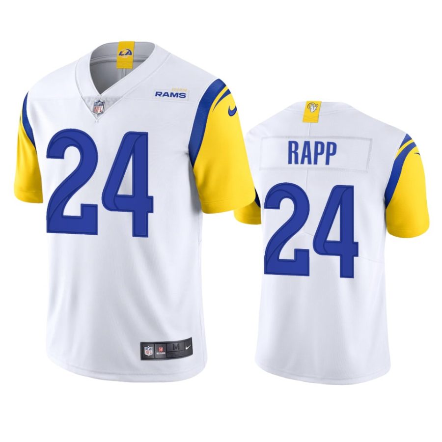 taylor rapp rams white vapor jersey