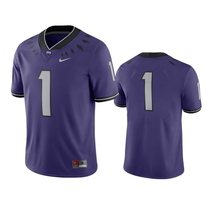 tcu horned frogs 1 purple game jersey