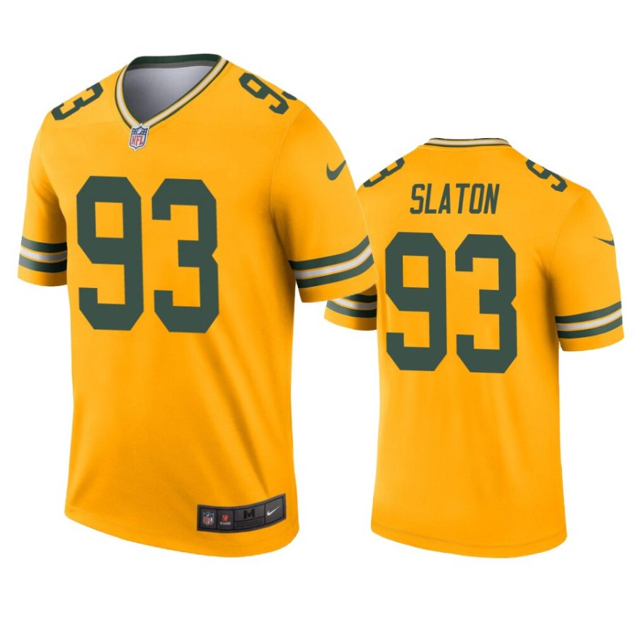 tedarrell slaton packers gold inverted legend jersey