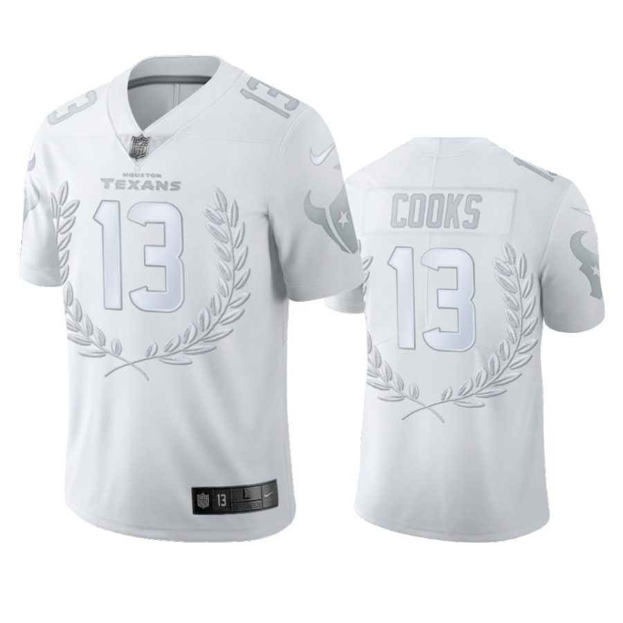 texans brandin cooks white platinum limited jersey