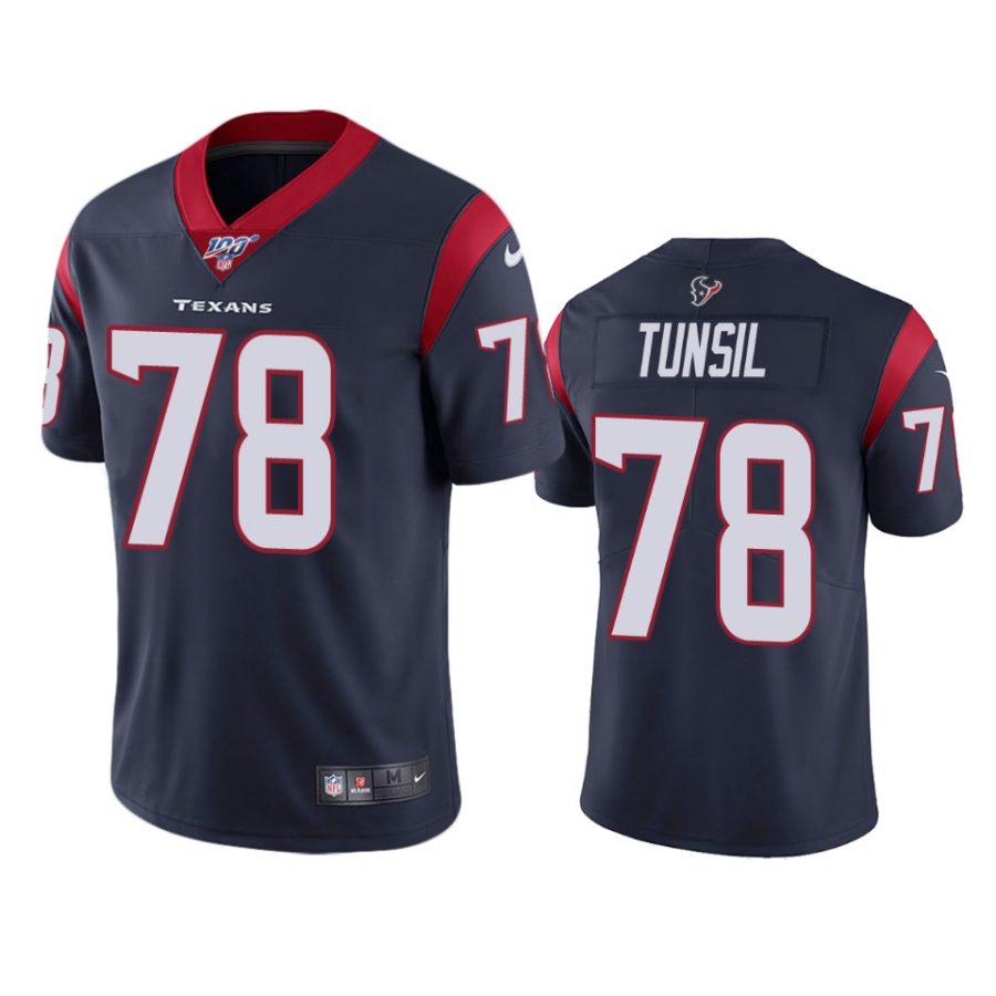 texans laremy tunsil navy limited 100th season jersey