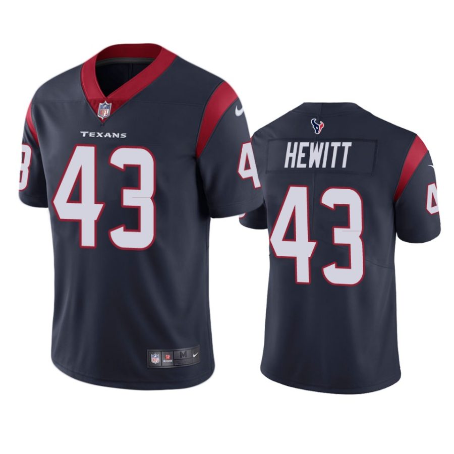 texans neville hewitt navy vapor jersey