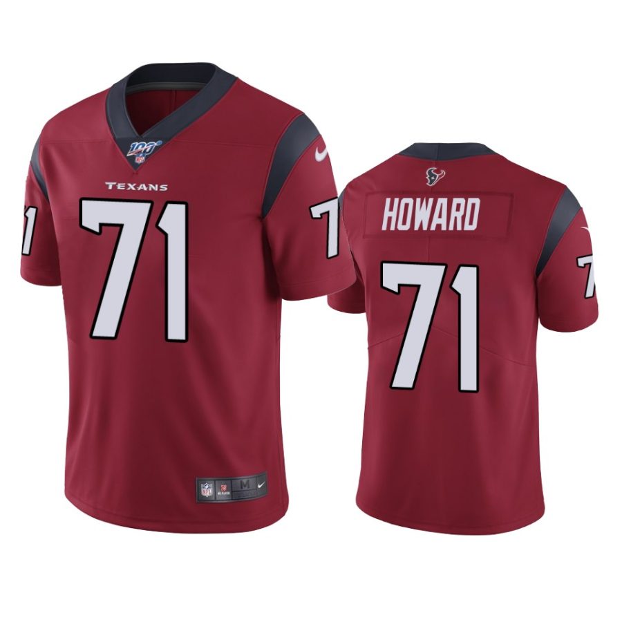 texans tytus howard red limited 100th season jersey