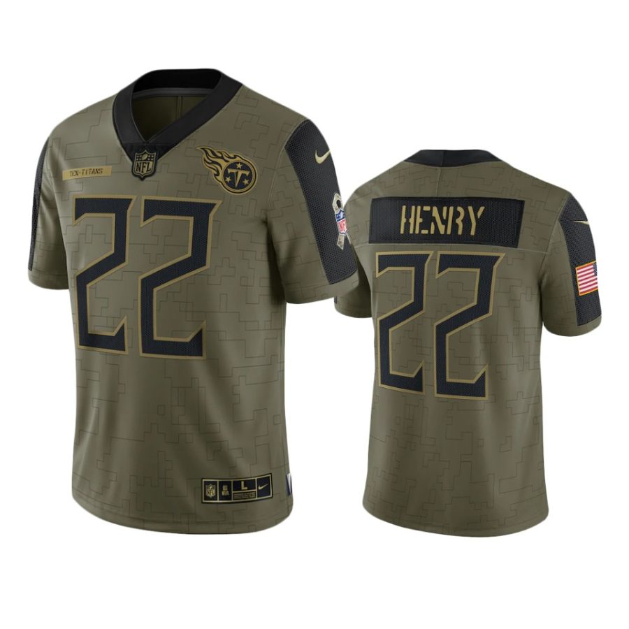 titans derrick henry olive limited 2021 salute to service jersey