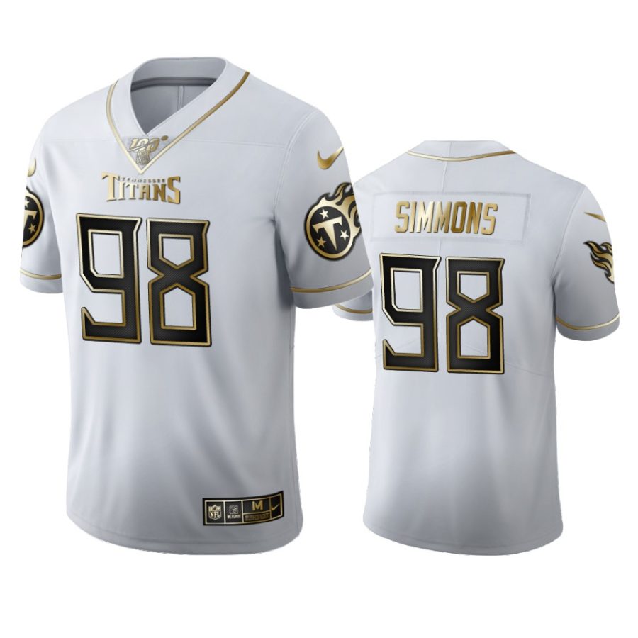 titans jeffery simmons white golden edition 100th season jersey