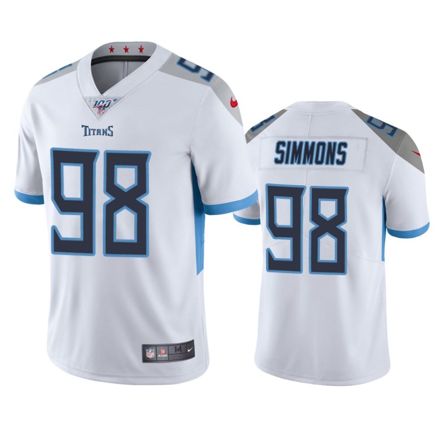 titans jeffery simmons white limited 100th season jersey