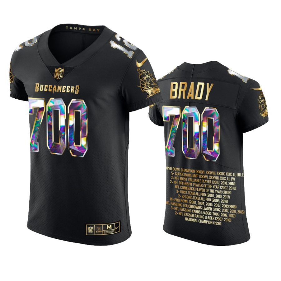 tom brady buccaneers black 700th career td pass career highlight jersey