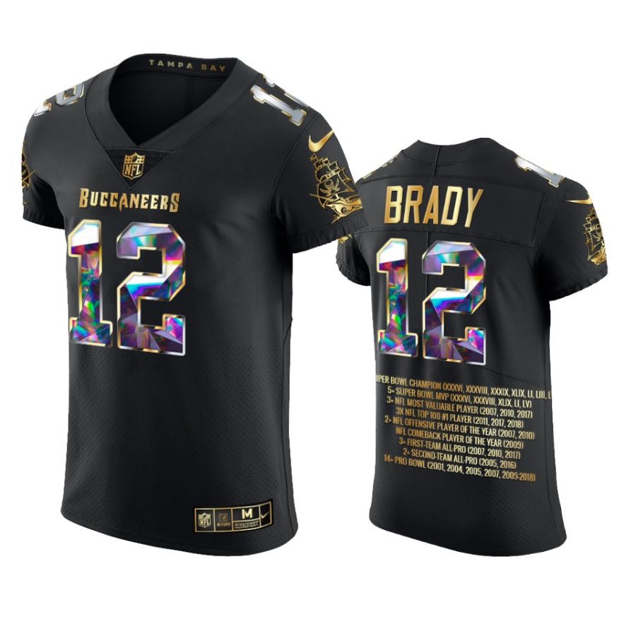 tom brady buccaneers black career highlights diamond edition jersey