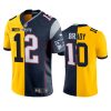 tom brady patriots maize navy split college football game jersey