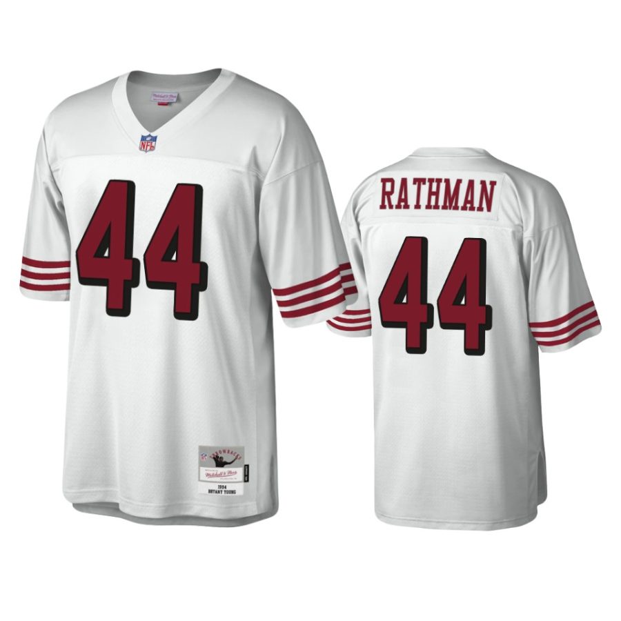 tom rathman 49ers white legacy replica throwback jersey