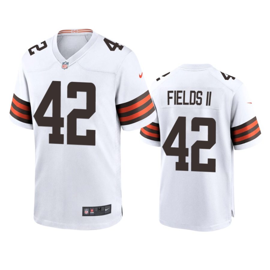 tony fields ii browns white game jersey