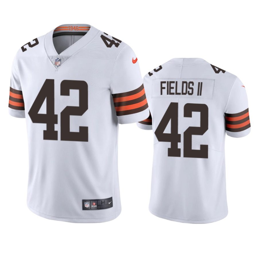 tony fields ii browns white vapor jersey