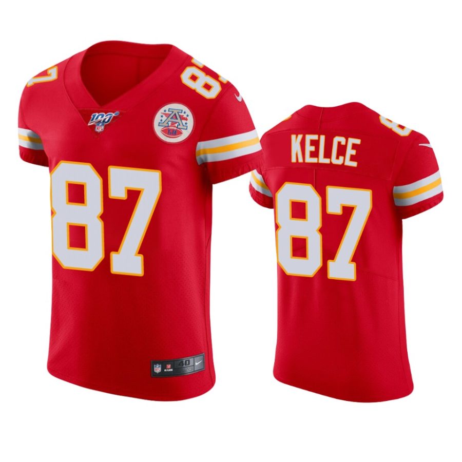 travis kelce chiefs red nfl 100 vapor elite jersey