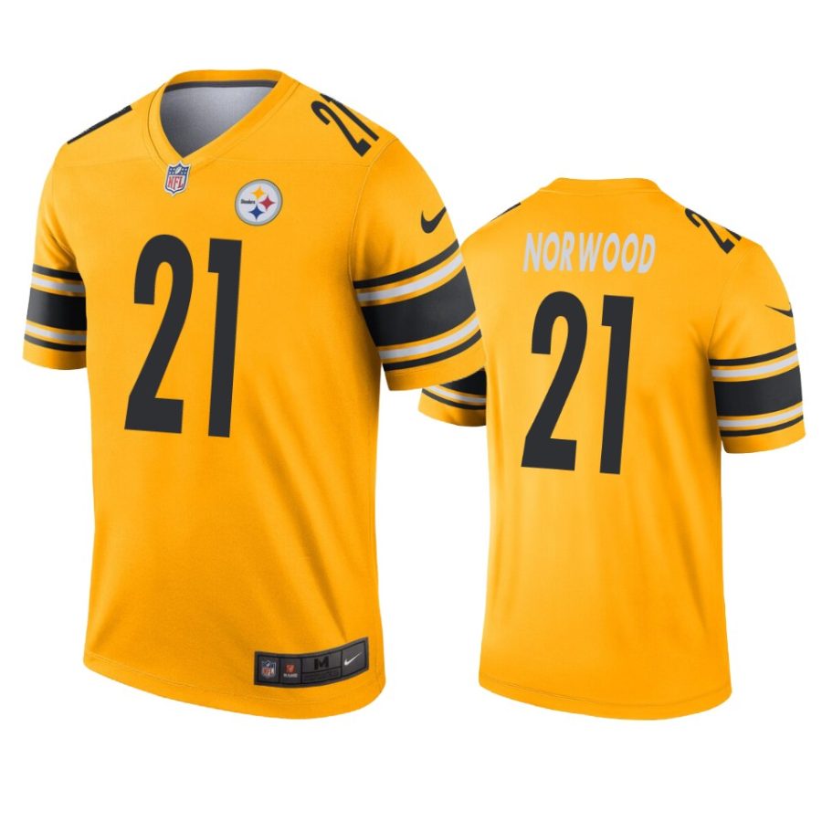 tre norwood steelers gold inverted legend jersey