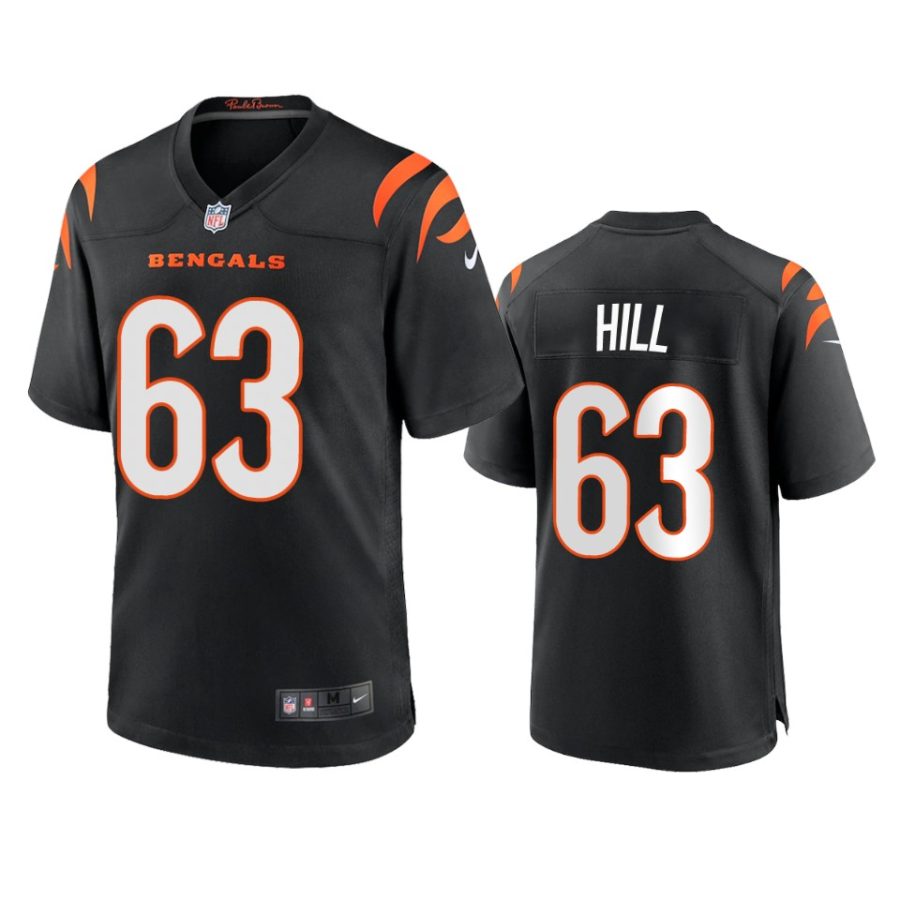 trey hill bengals black game jersey