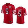 trey lance 49ers scarlet 75th anniversary jersey