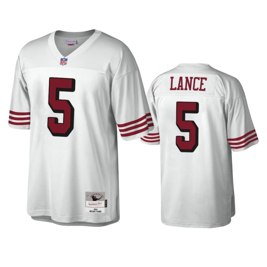 trey lance 49ers white legacy replica throwback jersey