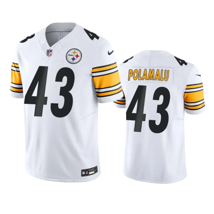 troy polamalu steelers jersey white limited vapor f.u.s.e.