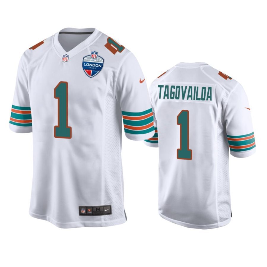 tua tagovailoa dolphins white 2021 nfl london game jersey