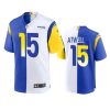 tutu atwell rams royal white split game jersey