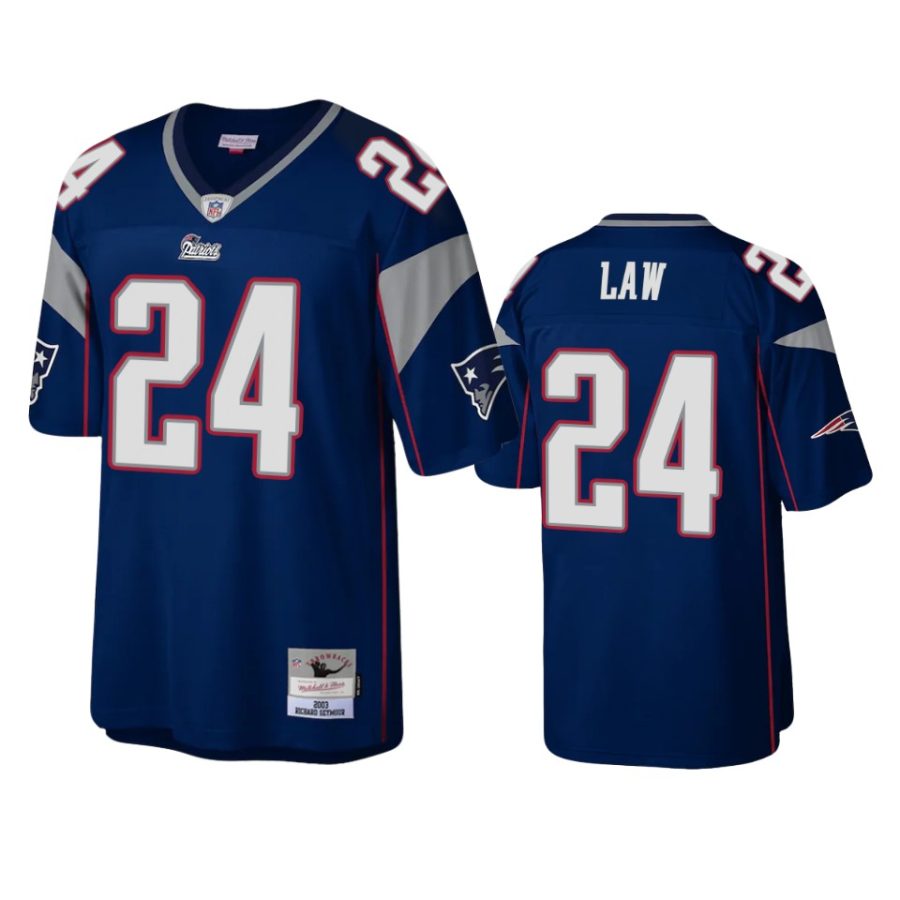 ty law patriots navy legacy replica retired player jersey