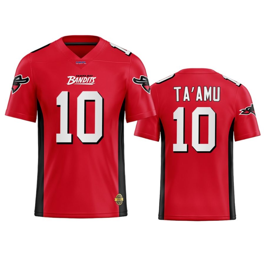 usfl bandits jordan taamu red replica jersey