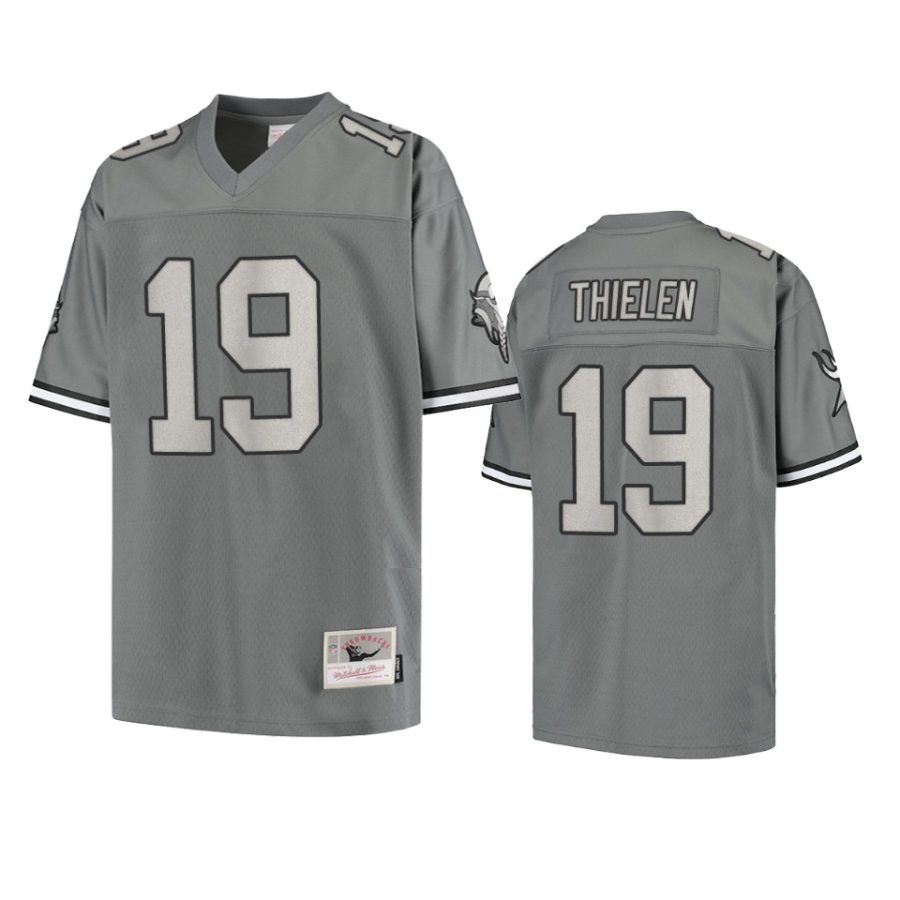 vikings adam thielen charcoal metal replica jersey