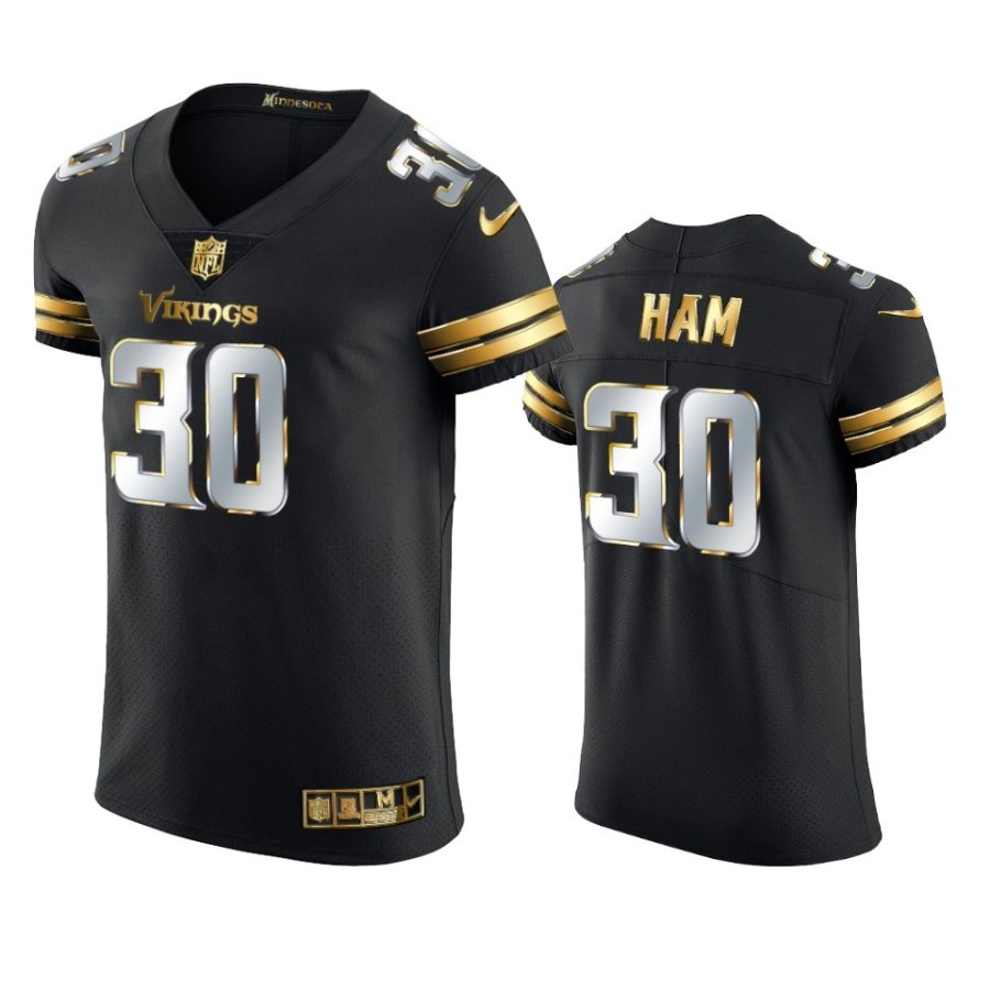 vikings c.j. ham black golden edition vapor elite jersey