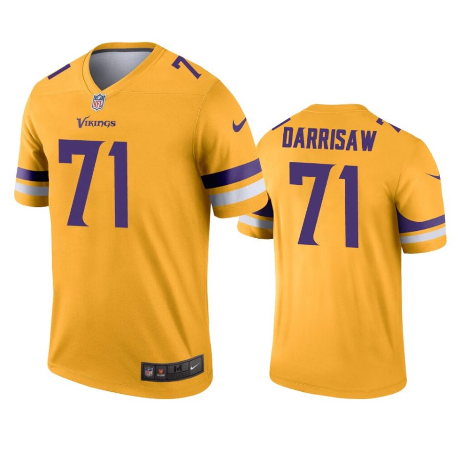 vikings christian darrisaw gold inverted legend jersey