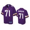 vikings christian darrisaw purple pro line jersey