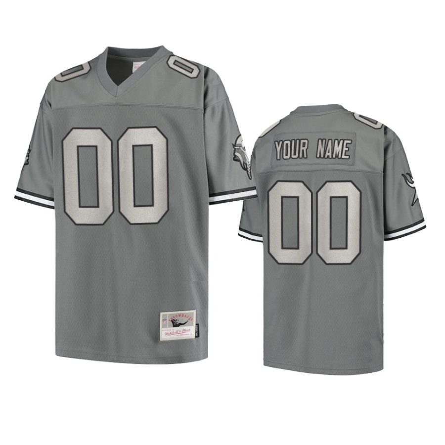 vikings custom charcoal metal replica jersey